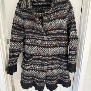 Peruvian Connection Alpaca Wool Knit Coat- Women’s XXL - Button Cardigan